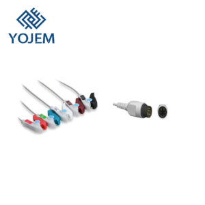 CABLE ECG 6 PINES 1 GUIA NEGRO DE 5 DERIVACIONES PINCH (5/AHA) REF: CGEBIO0408PCH