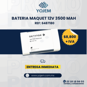 BATERIA MAQUET 12V 3500 MAH REF: 6487180 COMPATIBILIDAD: SERVO-I , SERVO-S VOLTAJE :12V 3500 MAH